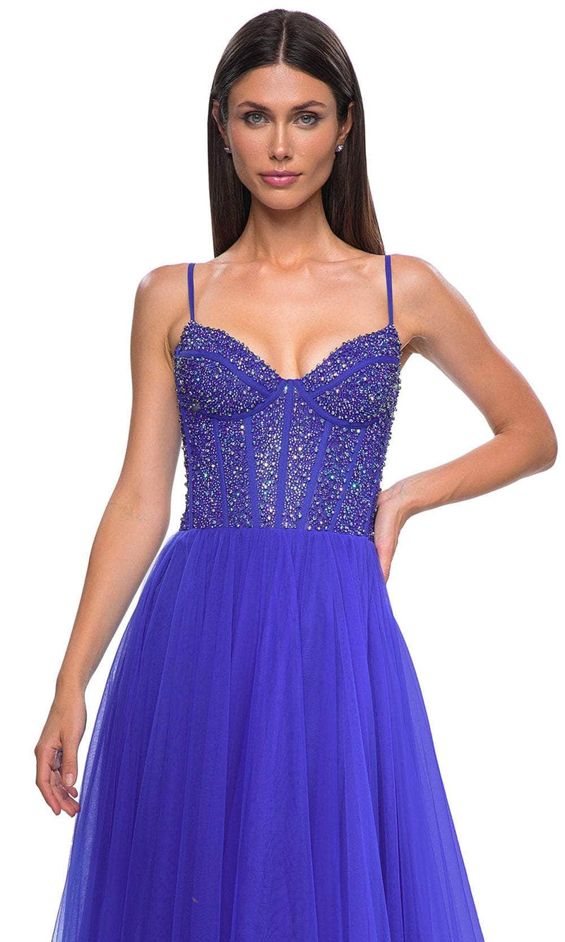 La Femme 32754 Rhinestone Bodice V-Neck Prom Gown