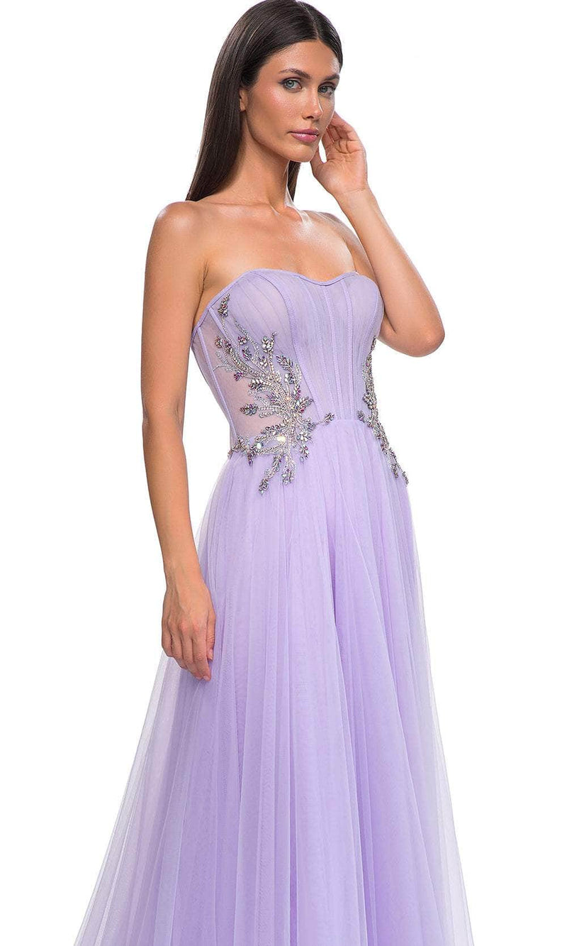 La Femme 32767 Strapless Tulle Prom Gown