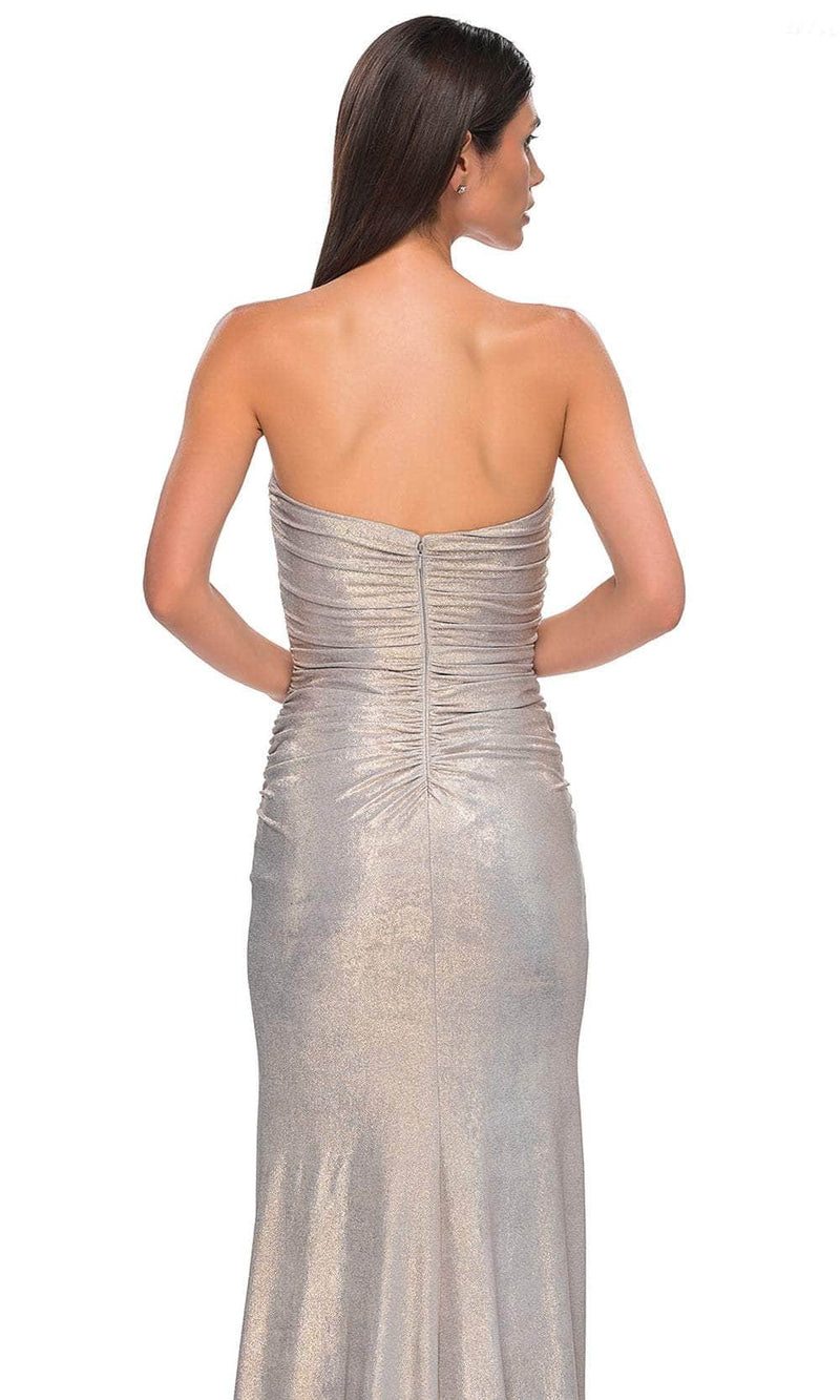 La Femme 32876 Metallic Jersey Strapless Prom Gown