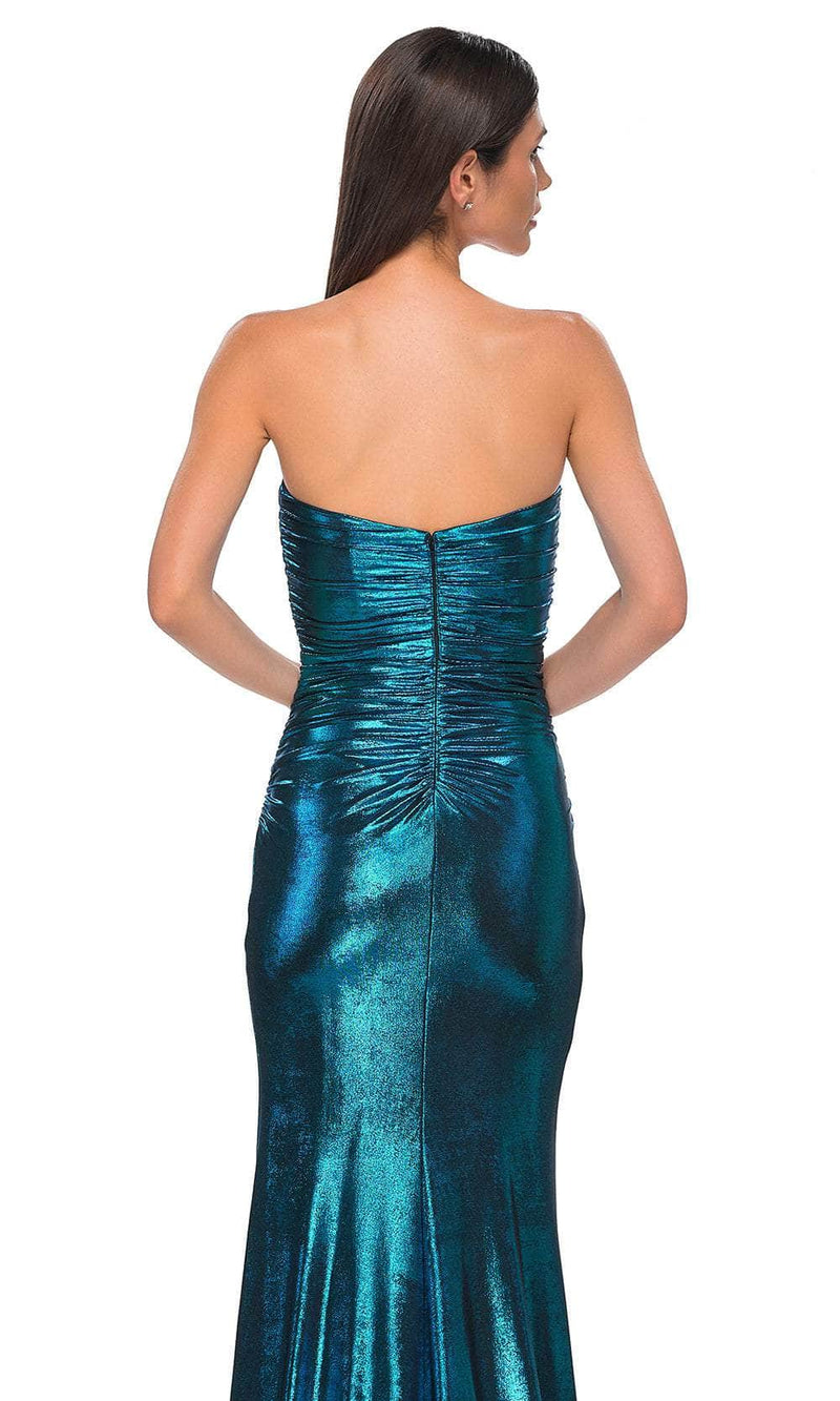 La Femme 32876 Metallic Jersey Strapless Prom Gown