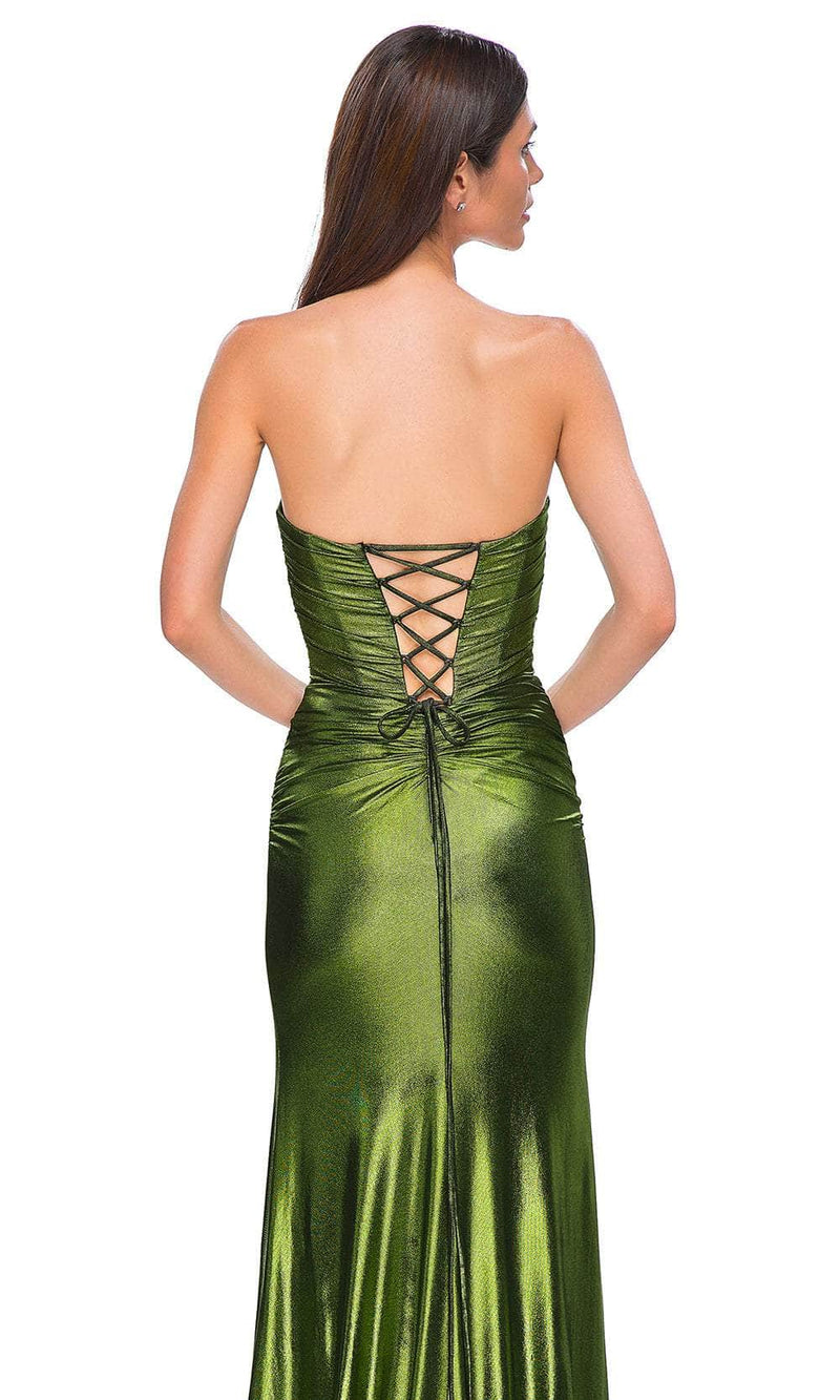 La Femme 32946 Crisscross Strapless Prom Gown