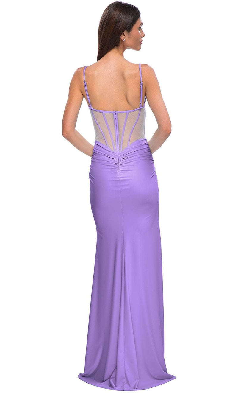 La Femme 32962 Sheer Back Sleeveless Jersey Prom Gown