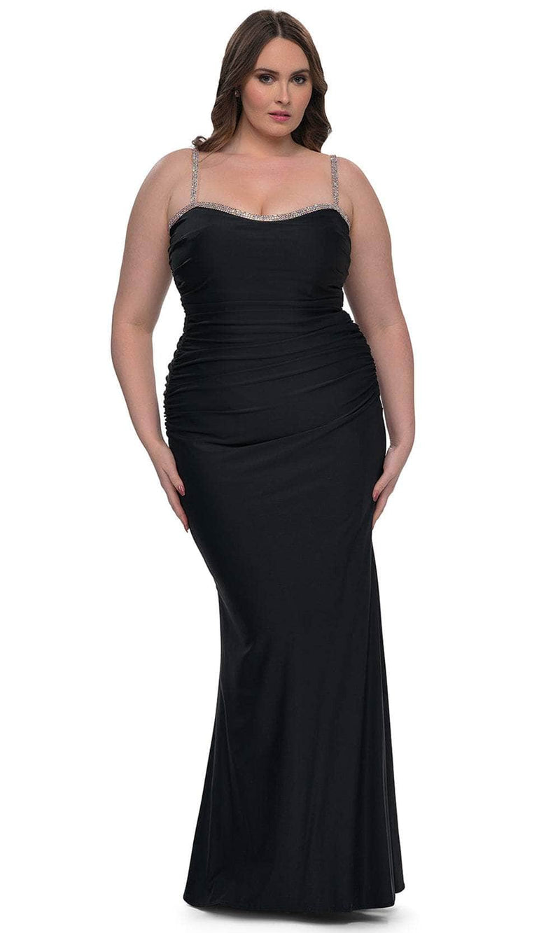 La Femme 32992 Rhinestone Trimmed Evening Gown