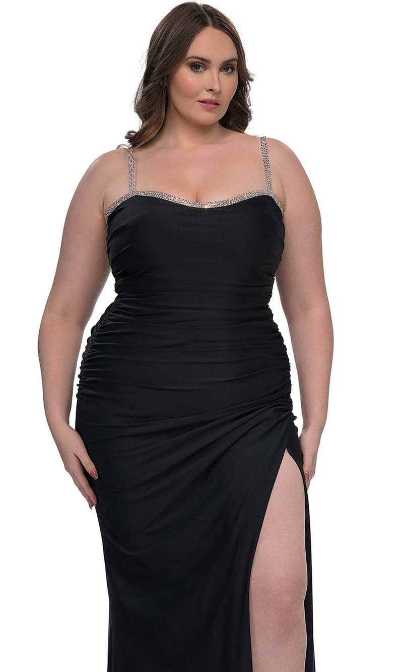 La Femme 32992 Rhinestone Trimmed Evening Gown