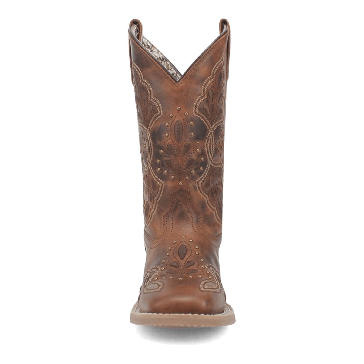 Laredo Women's Dionne Broad Square Toe Leather Boots - Brown 5972
