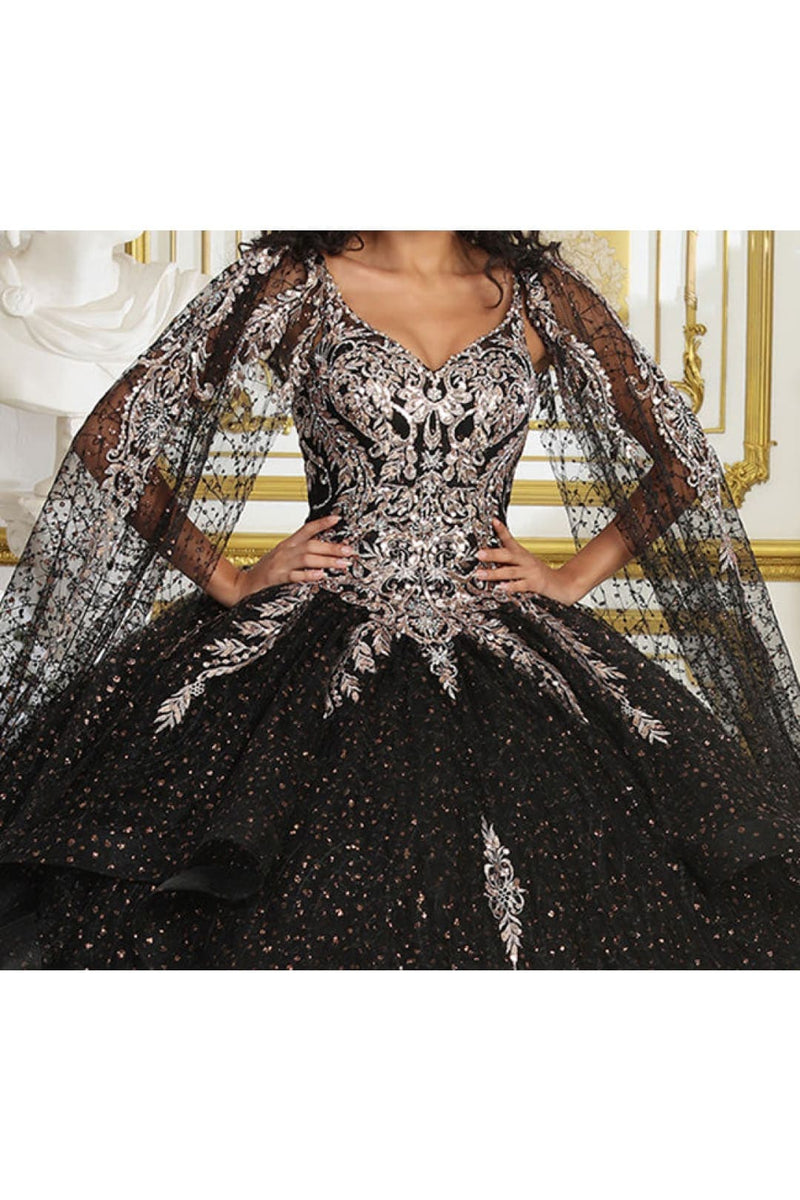 Plus Size Ball Gown in Black | Formal Quinceanera Dress by LK218