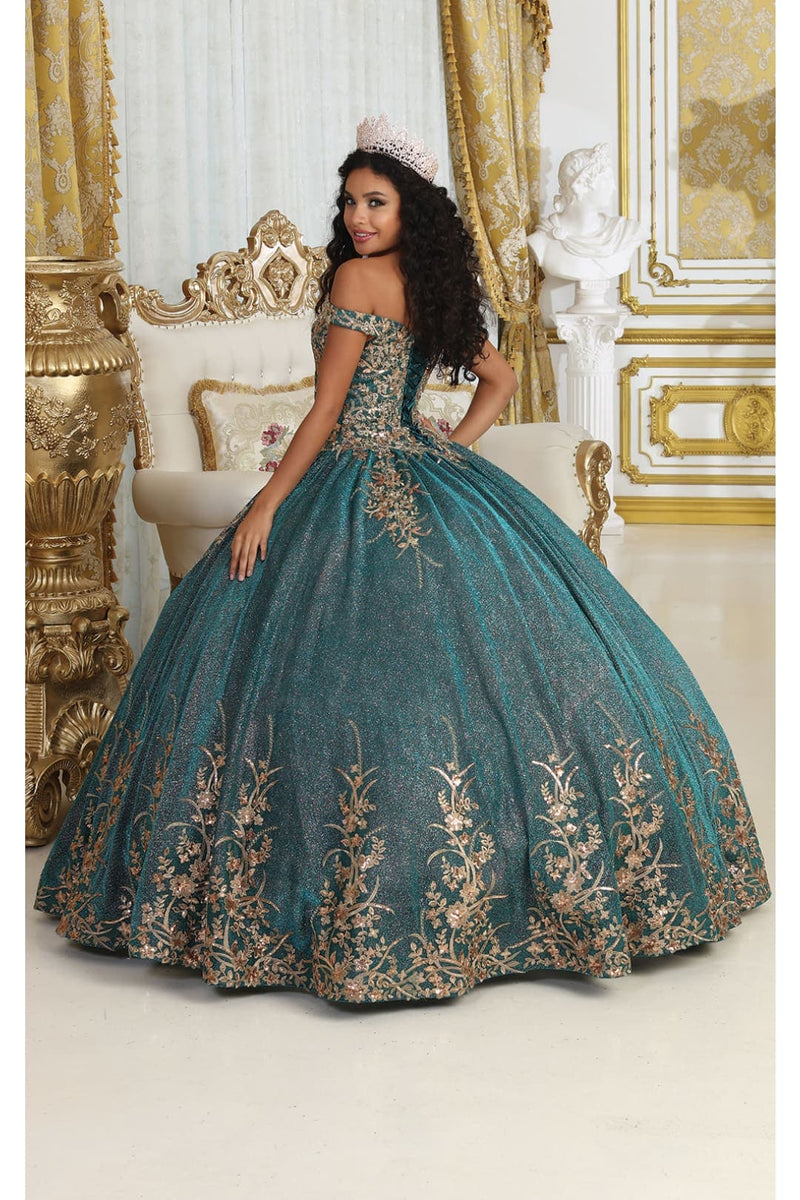 Layla K LK220 Off Shoulder Sparkling Lace Up Quinceanera Ball Gown