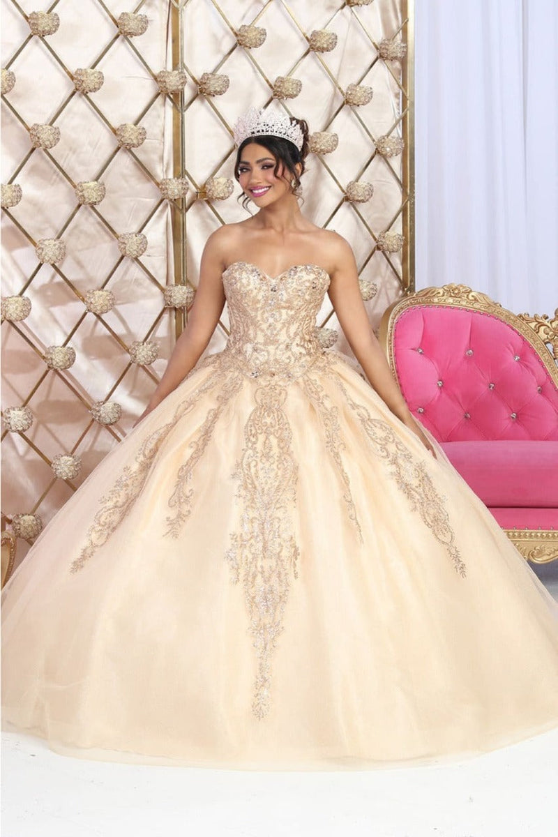 Layla K LK230 Sweetheart Glitter Tulle Quinceanera Long Gown