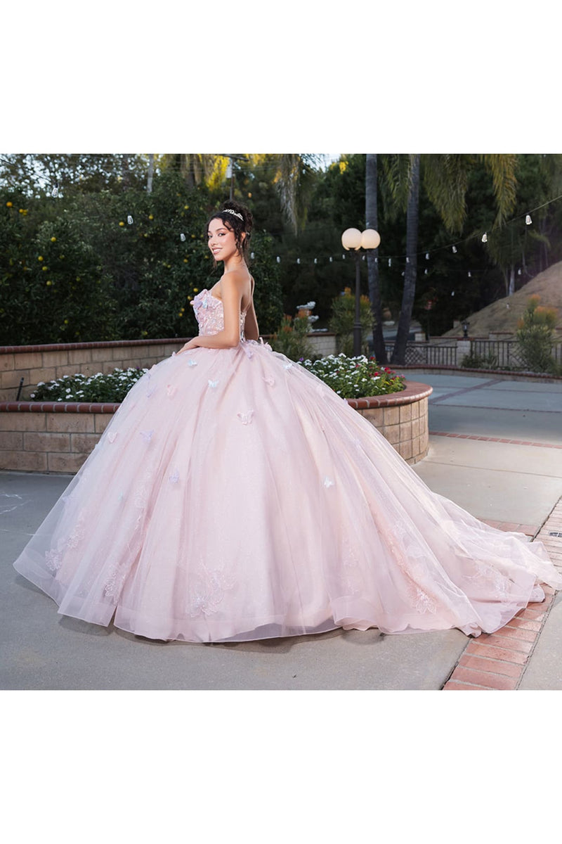 Quinceanera Ball Gown Corset Glitter Sweet 16 Dress by Layla K LK246