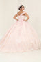 LK259 Off-Shoulder Glitter Corset Blush Masquerade Ball Gown