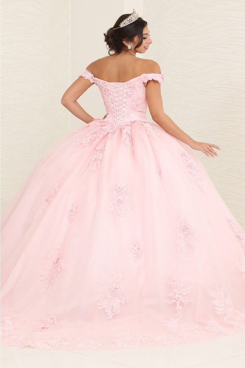 Layla K LK260 Floral Glitter Quinceanera Off-Shoulder Sweet 16 Ball Gown