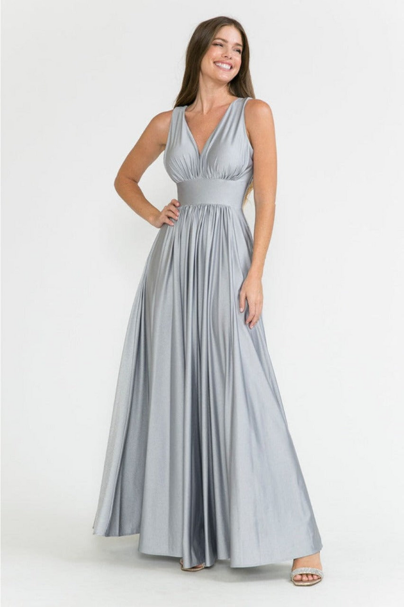 Lenovia 5232 Sleeveless Flared Simple Side Pocket Bridesmaids Dress