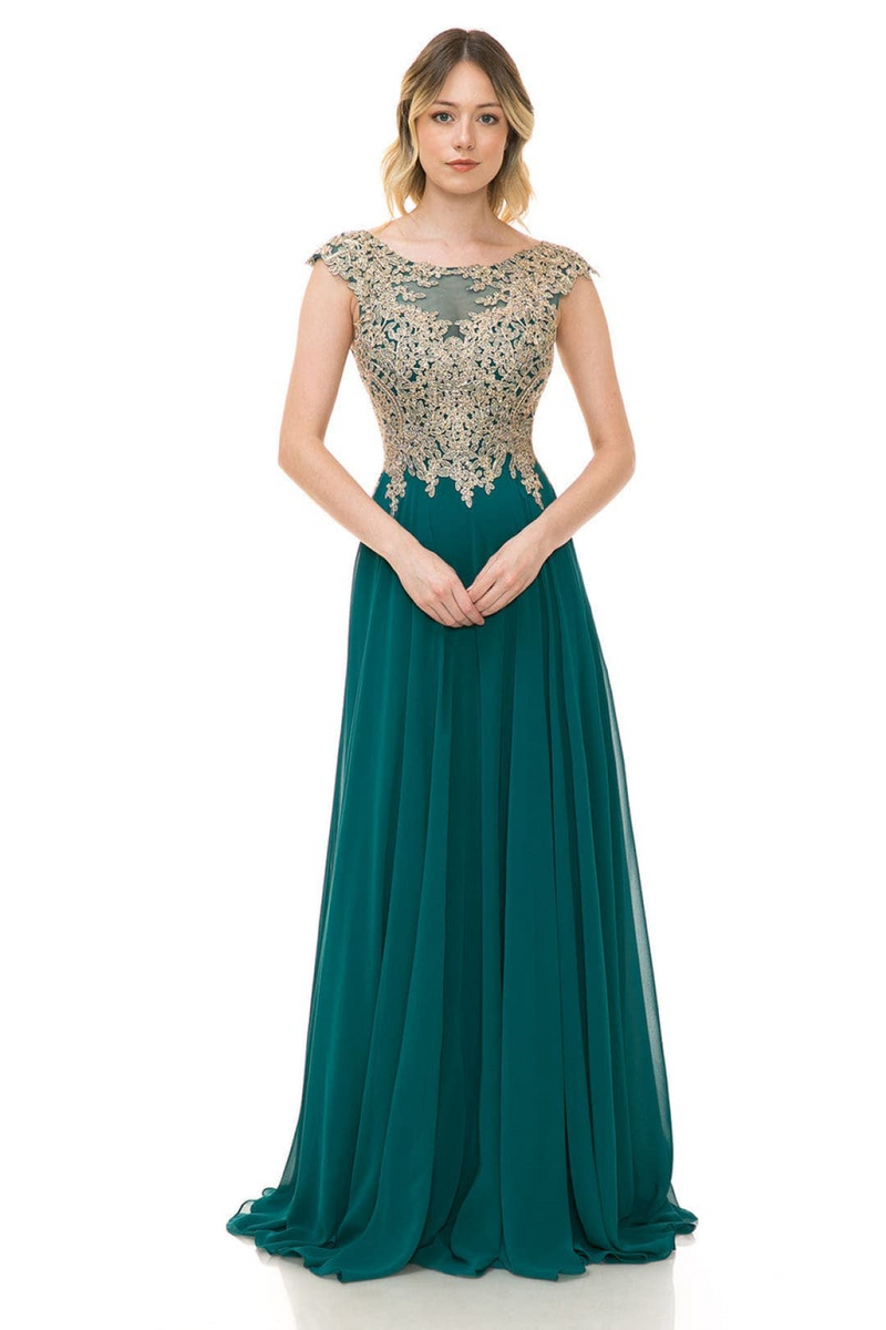 Lenovia 8123 Embroidered Chiffon Mother of Bride Gown-New Collection