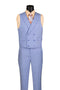 Light Blue Modern Fit 3-Piece Suit with Lapel Vest & Adjustable Pants