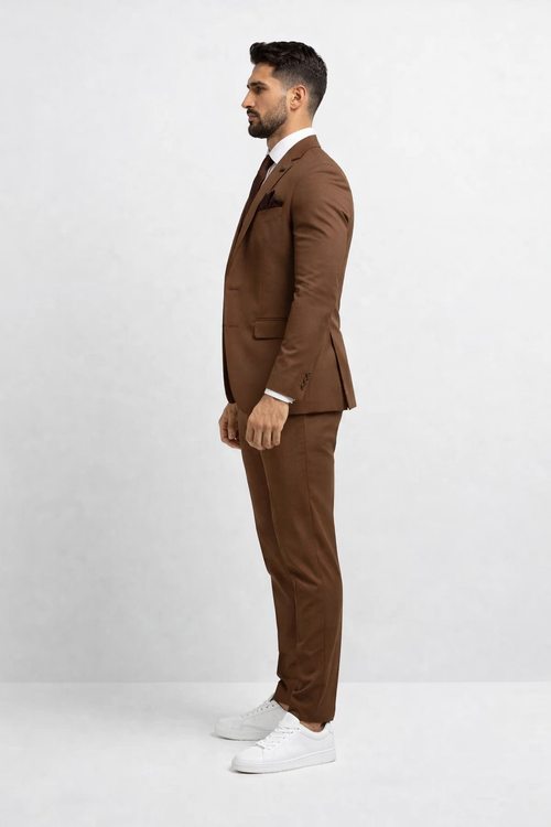 Light Brown Wedding Suit - Brown Groom Suit