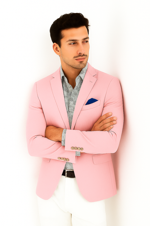 Linen Blazer - Pink Linen Sportcoat