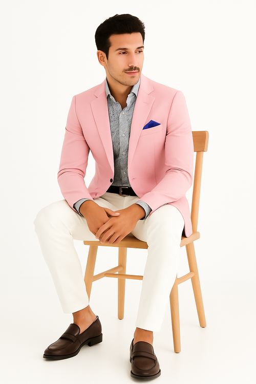 Linen Blazer - Pink Linen Sportcoat