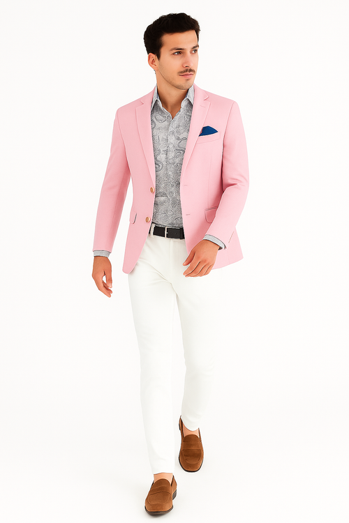 Linen Blazer - Pink Linen Sportcoat