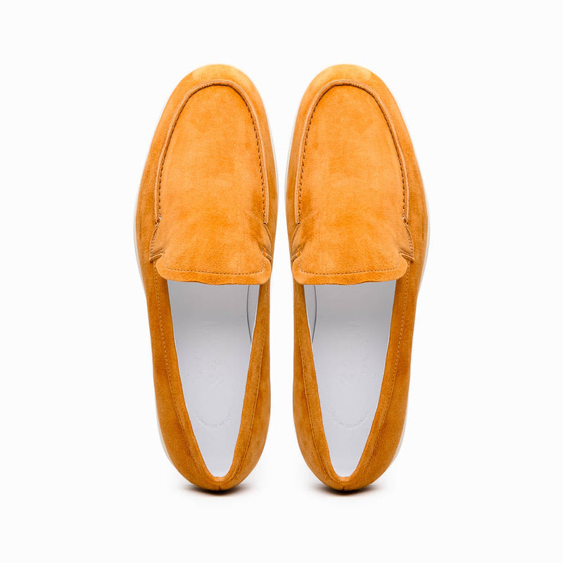 Zelli Livorno Sueded Goatskin Loafer in Cognac | Casual Slip-On Shoe