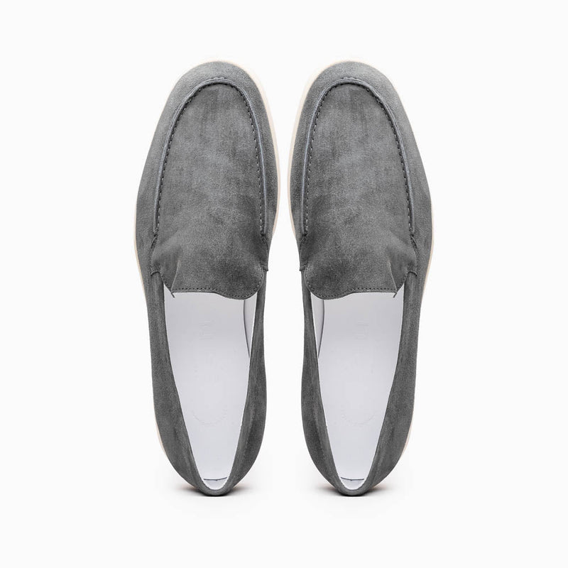 Zelli Livorno Casual Sueded Goatskin Slip-On Loafer in Grey