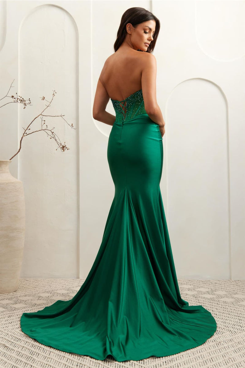 Long Evening Dress Mermaid Beaded Prom Gown By Amelia Couture 3042