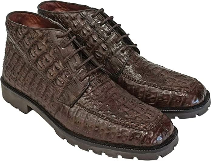 Men's Original Exotic Caiman Hornback Skin Shoes LAB-ZA20602