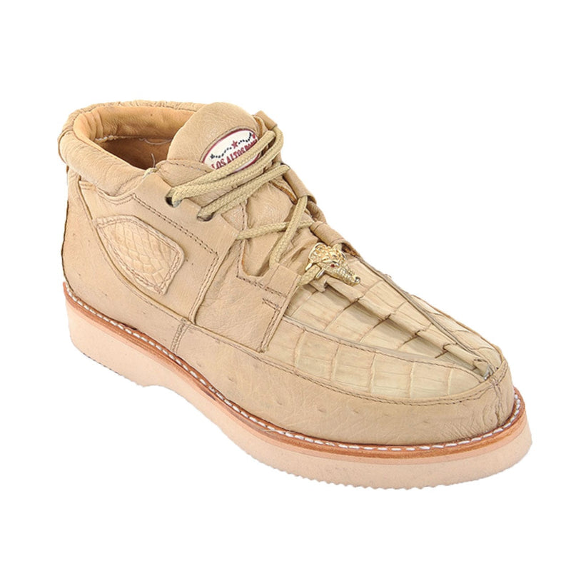 Men's Los Altos Caiman and Smooth Ostrich Skin Shoe ZA052811 - Oryx