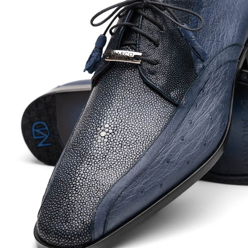 Marco Di Milano Lucca Ostrich & Stingray Navy Shoes