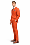 Luxury Mens Orange Pinstripe Suit“ Elegant Formal Outfit