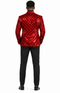Mens Sequin Christmas Holiday Blazer – Luxury Party Jacket for New Year Jacket Sparkly Dinner Jacket in color "Crimson Red"