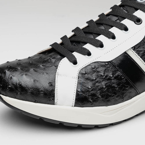 Marco_Di_Milano Lyon II: Black & White Leather Luxury Shoe