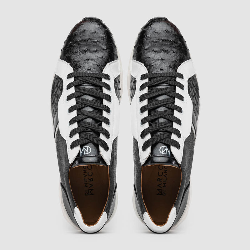 Marco_Di_Milano Lyon II: Black & White Leather Luxury Shoe