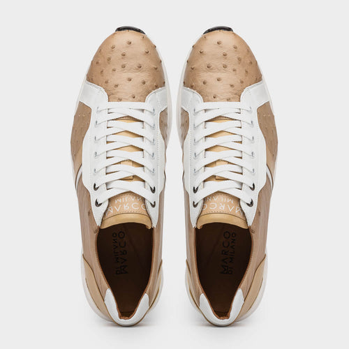 Marco Di Milano Lyon II Ostrich Quill & Calfskin Sneakers