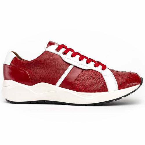 Marco Di Milano Lyon II Ostrich Quill & Calfskin Sneakers