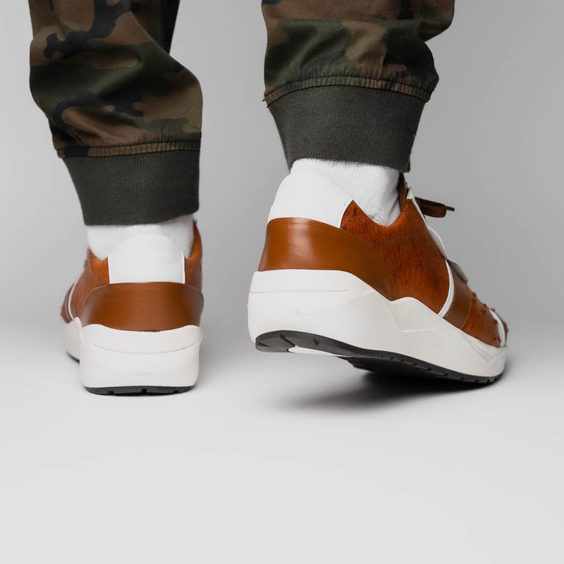 Marco Di Milano Lyon II: Brandy & White Leather Dress Shoe