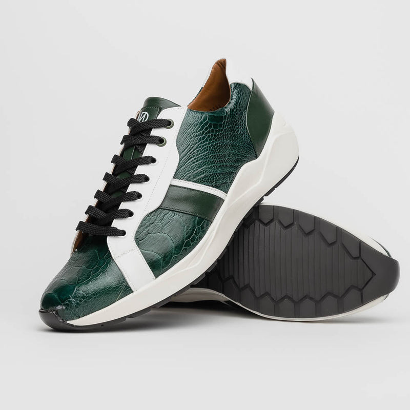 Marco Di Milano Lyon - Green & White Leather Loafers