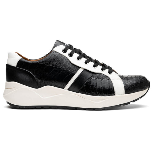 Marco_Di_Milano Lyon Black/White Leather Luxury Shoe