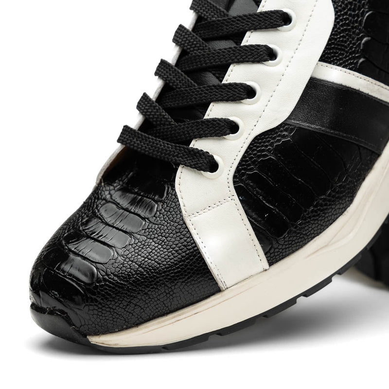 Marco_Di_Milano Lyon Black/White Leather Luxury Shoe