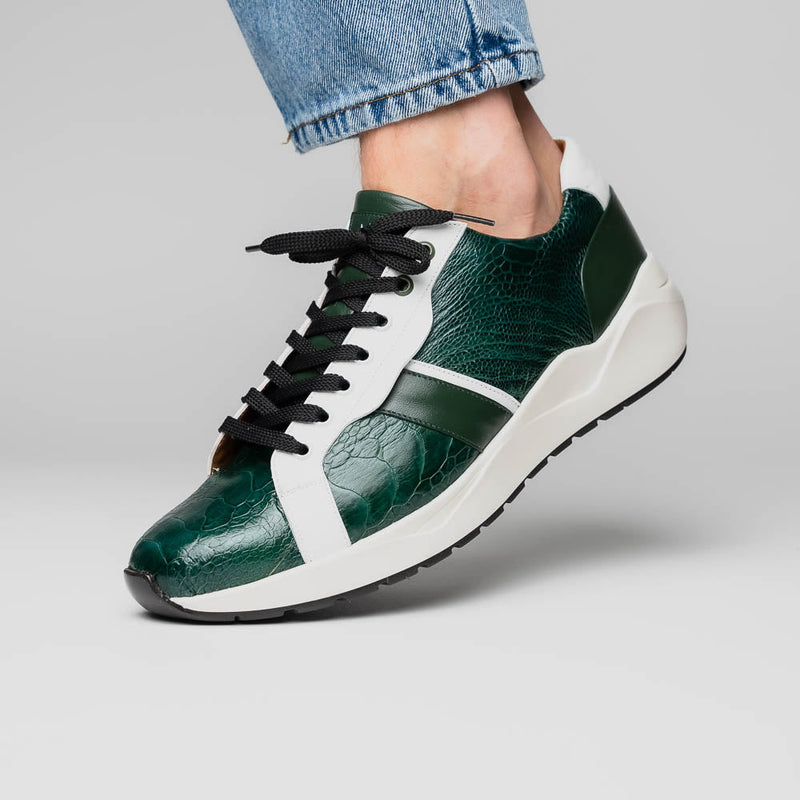 Marco Di Milano Lyon - Green & White Leather Loafers