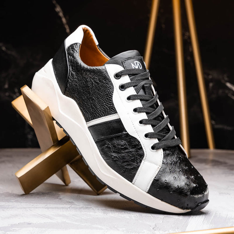 Marco_Di_Milano Lyon Black/White Leather Luxury Shoe