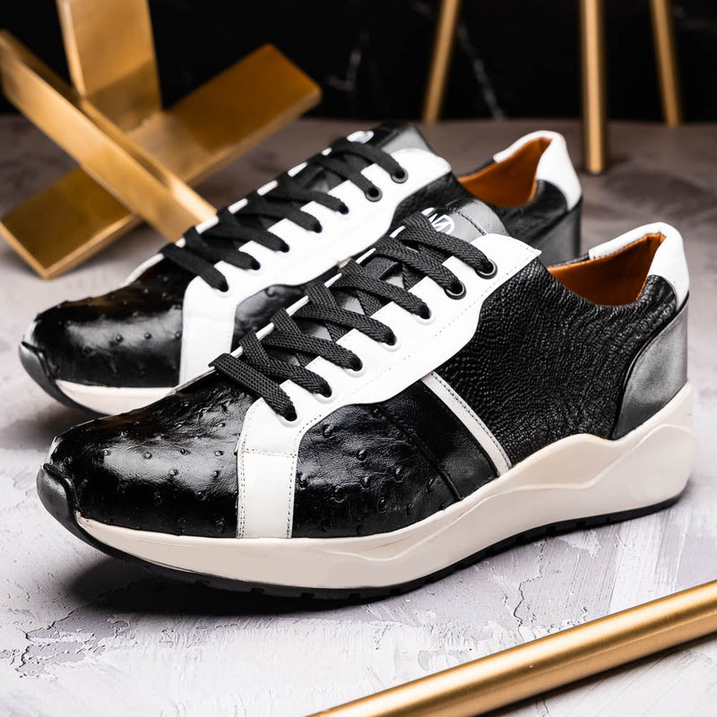Marco_Di_Milano Lyon Black/White Leather Luxury Shoe