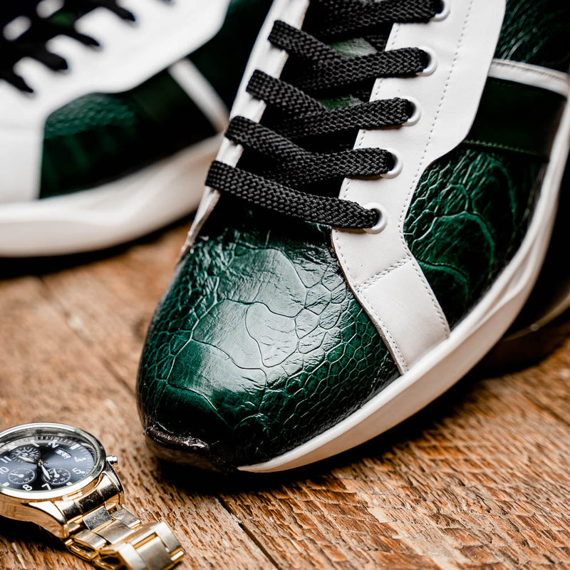 Marco Di Milano Lyon - Green & White Leather Loafers