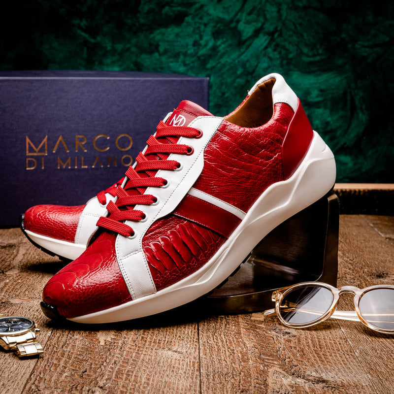 Marco Di Milano Lyon: Red & White Leather Dress Shoe