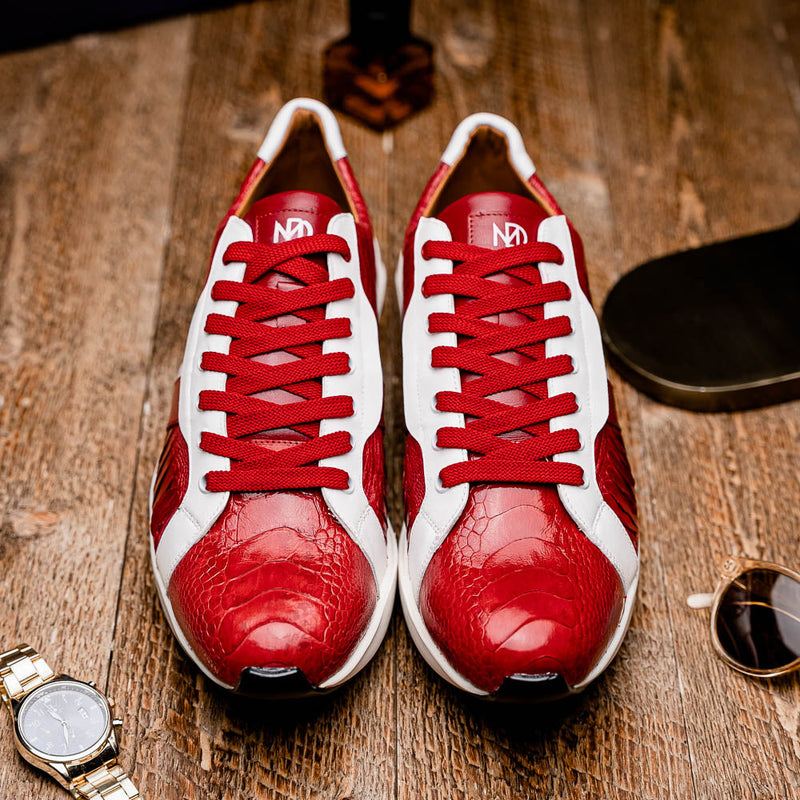 Marco Di Milano Lyon: Red & White Leather Dress Shoe