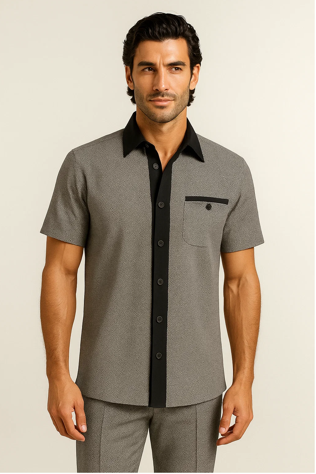 Men’s Houndstooth Walking Suit by Dreams by Zacchi – 2 Piece Lei sure Set in black/white- $99