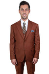 "Mens Stacy Adams Suit - Stacy Adams  Suit Men's Two Button Vested Basic Suit - Brown"