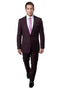 "Eggplant Plum Men's Slim Fit Suit with One Button Peak Lapel"