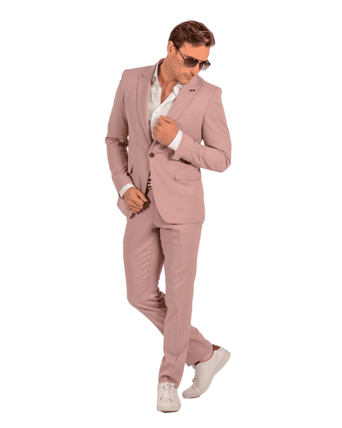 Blush Color Suit For Men - Mauve Suit - Wedding Slim Fit Suit