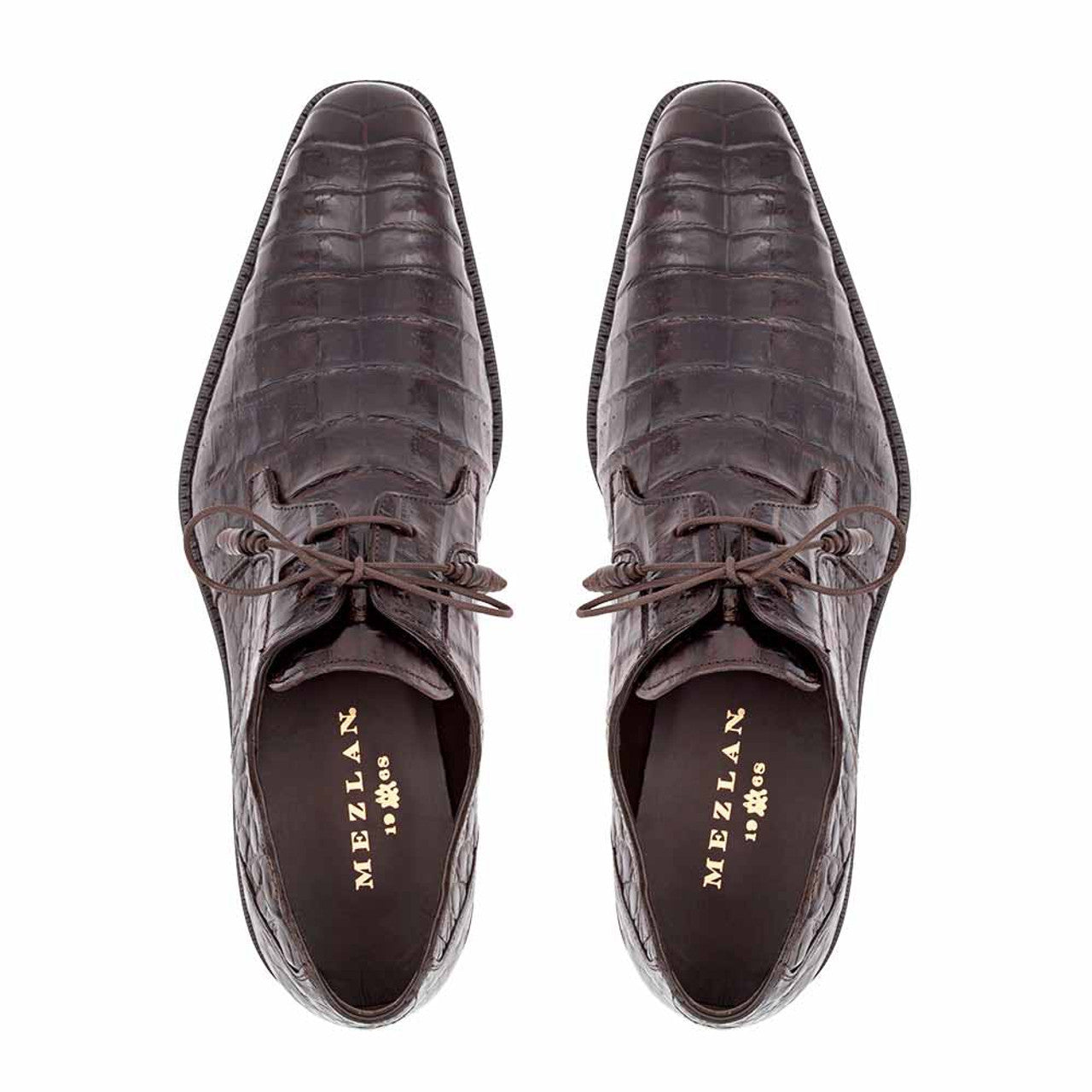 Mezlan Anderson Men’s Brown Lace-Up Dress Shoe – Genuine Crocodile Leather