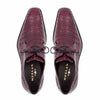 Mezlan Anderson Men’s Lace-Up – Burgundy Genuine Crocodile Leather Dress Shoe, Handmade in Spain